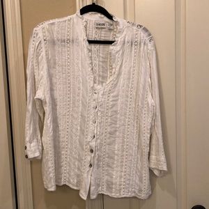 Chico’s white lace shirt size XL